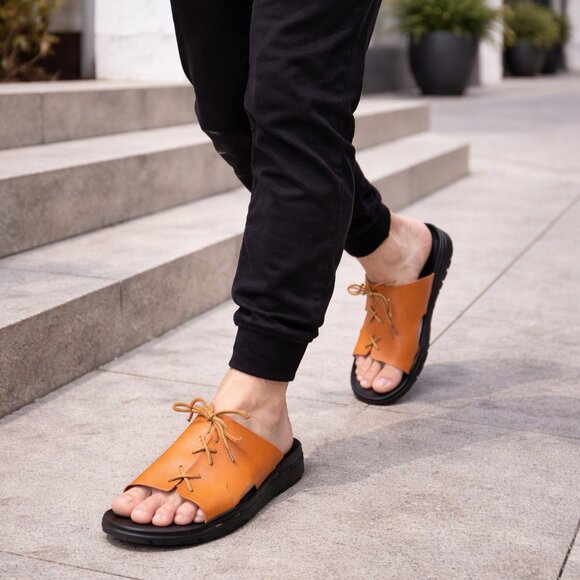 Orange Sandals / Slippers for men Slip-On Sliders Orange Footwear College Colors